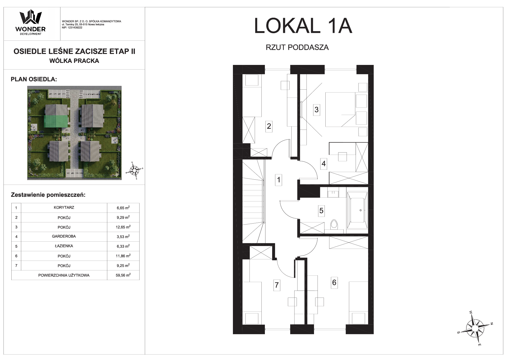 Karta lokalu 1A – piętro