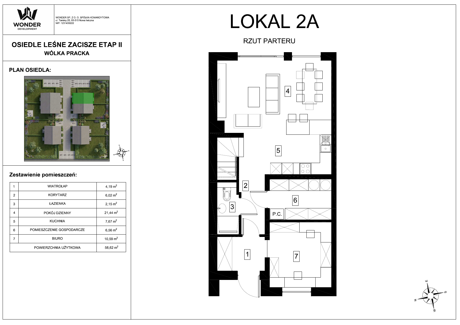 Karta lokalu 2A – parter