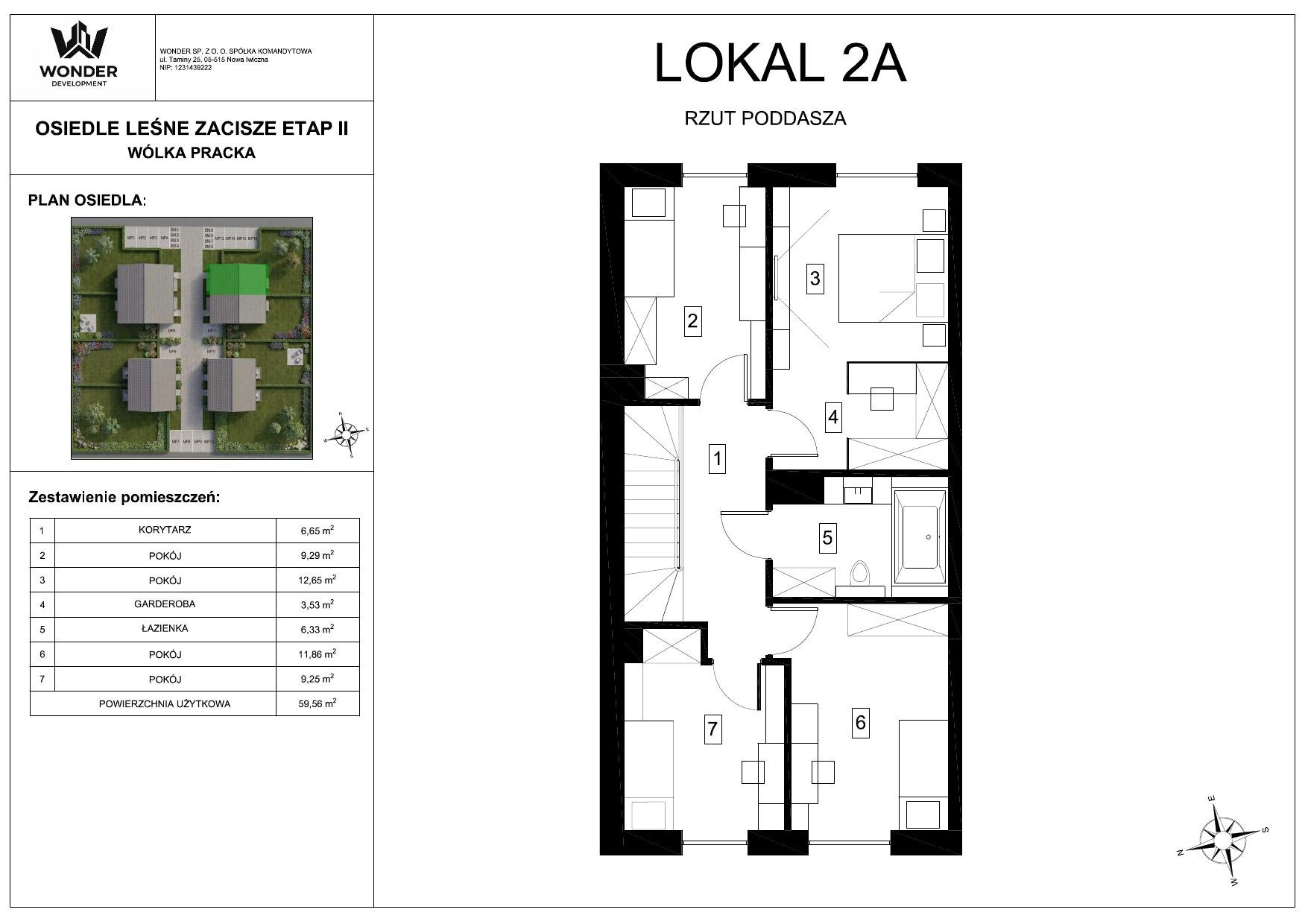 Karta lokalu 2A – piętro