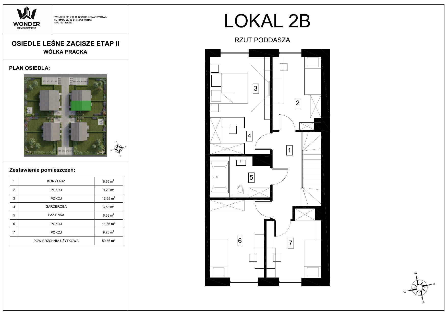 Karta lokalu 2B – piętro