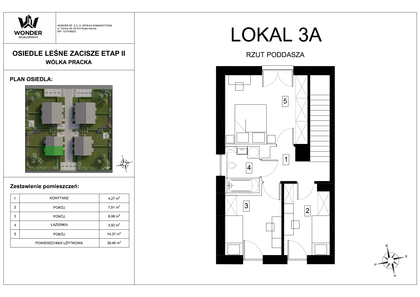 Karta lokalu 3A – piętro