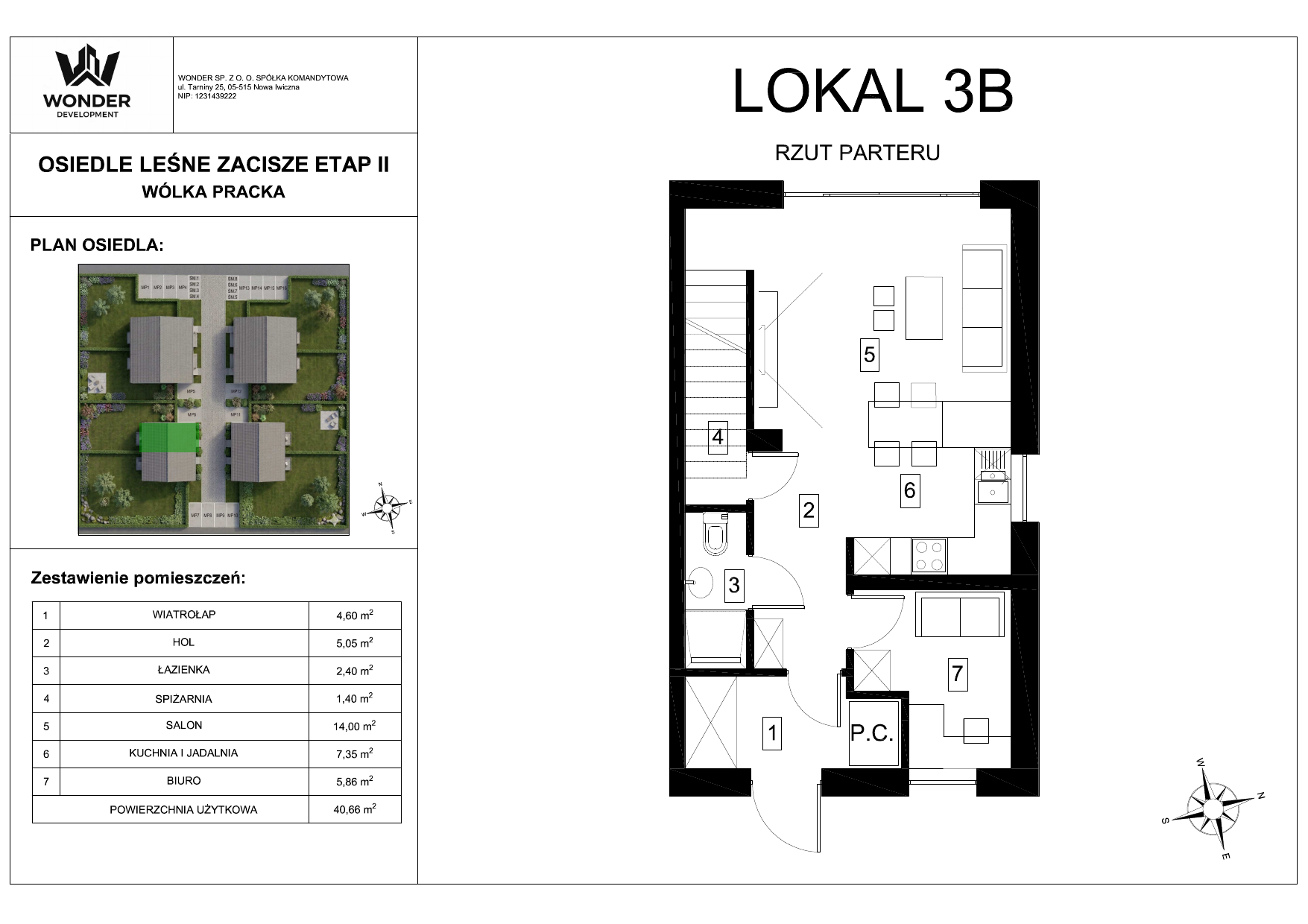 Karta lokalu 3B – parter