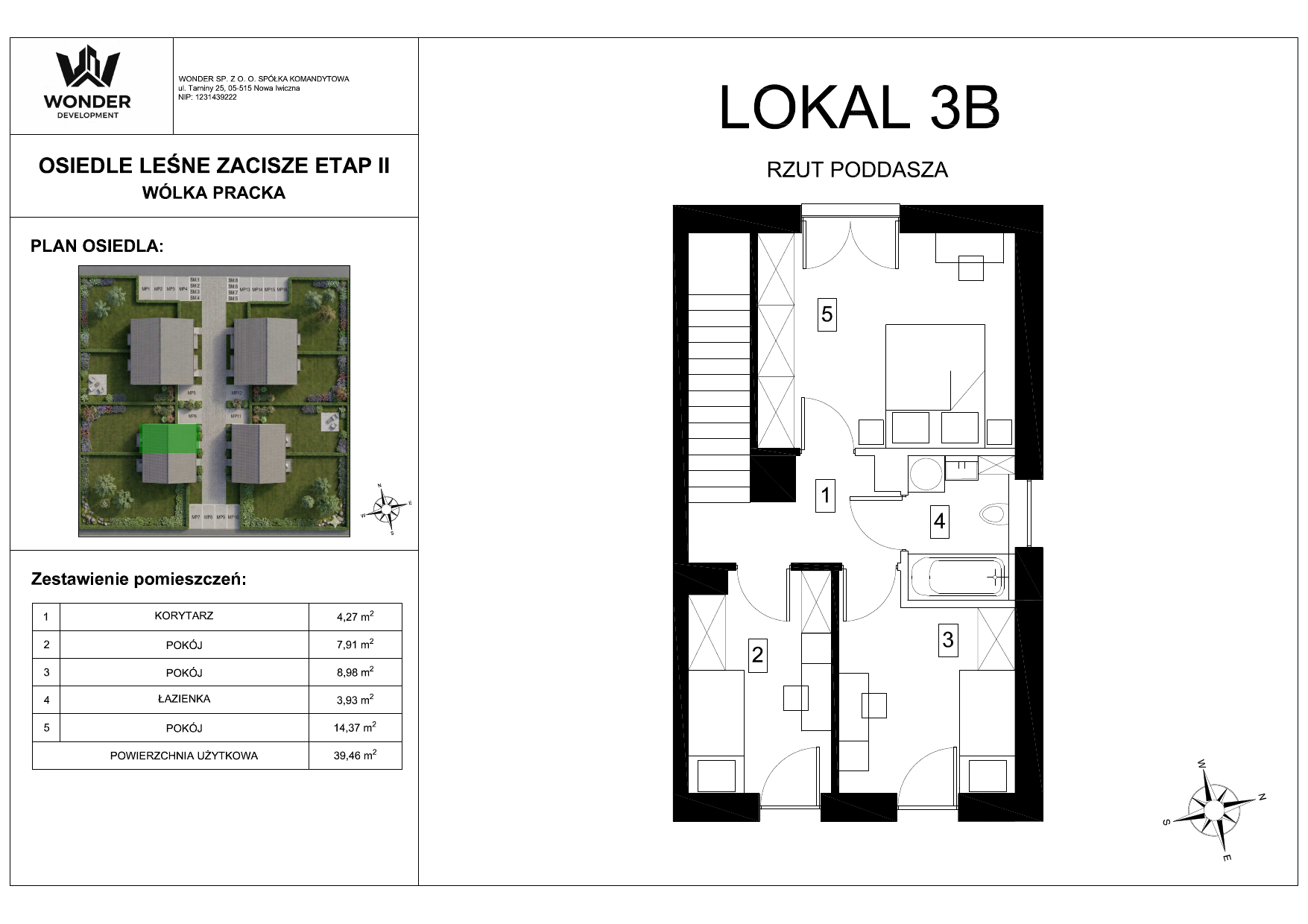 Karta lokalu 3B – piętro