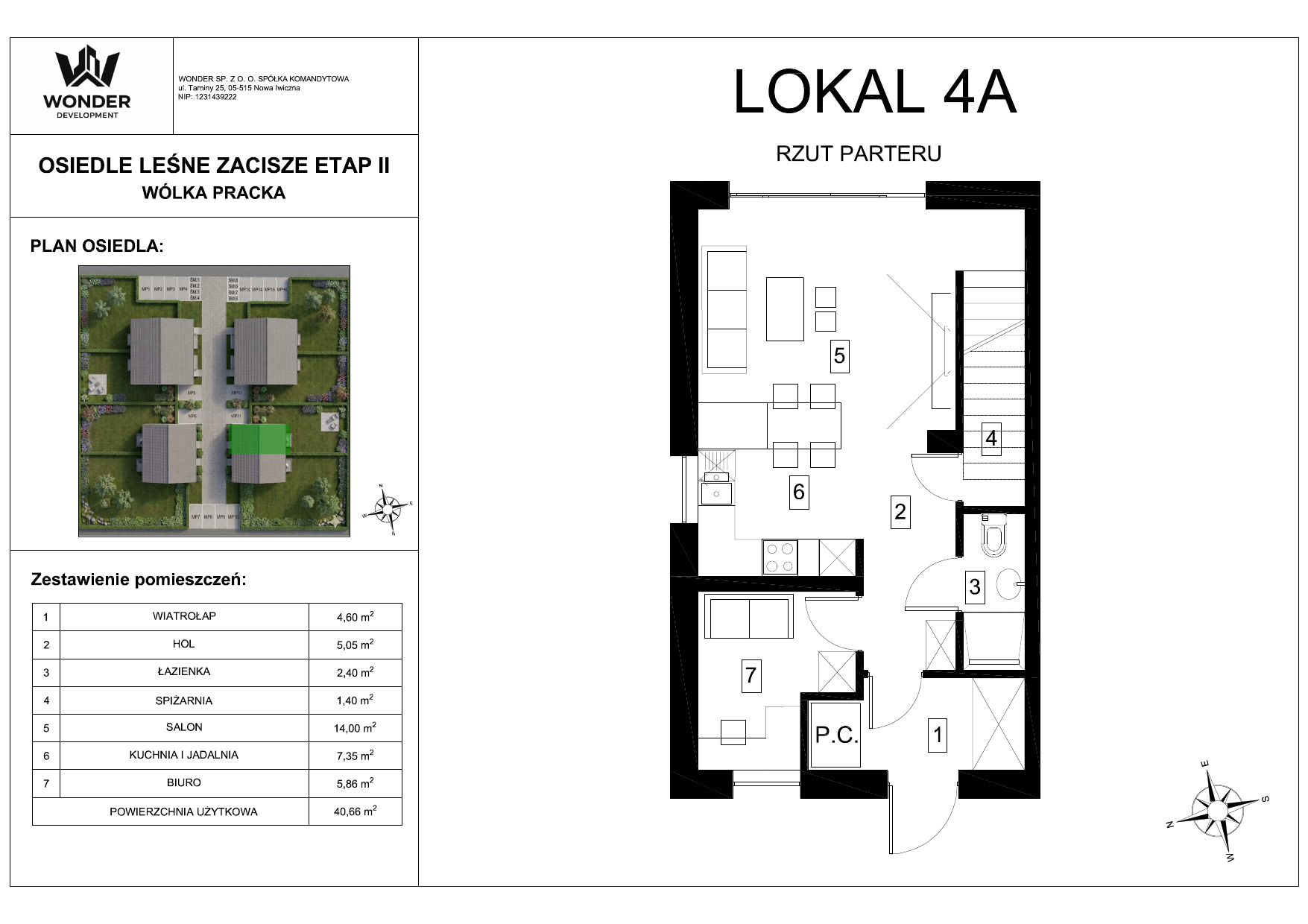 Karta lokalu 4A – parter